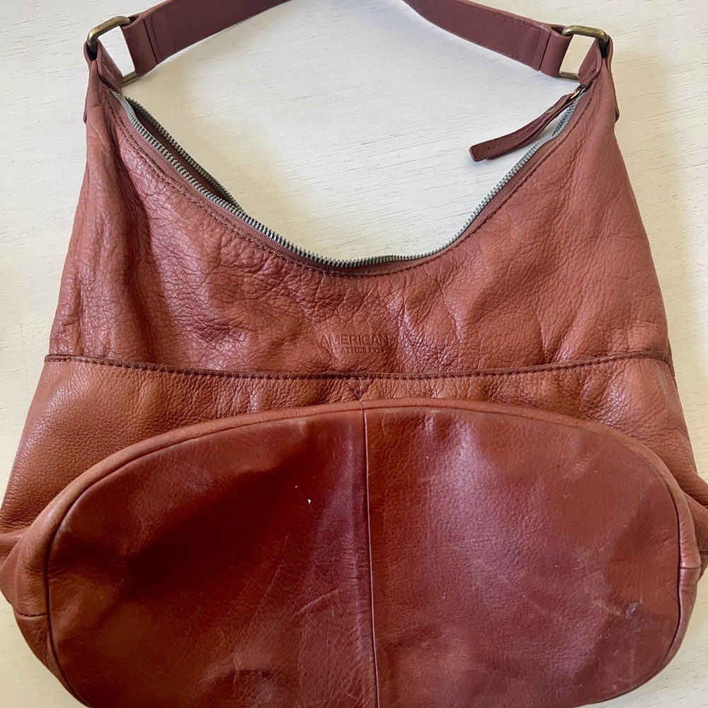 Vintage American Leather Brandy Viv Hobo Brown Soft Handbag - Picture 12 of 12